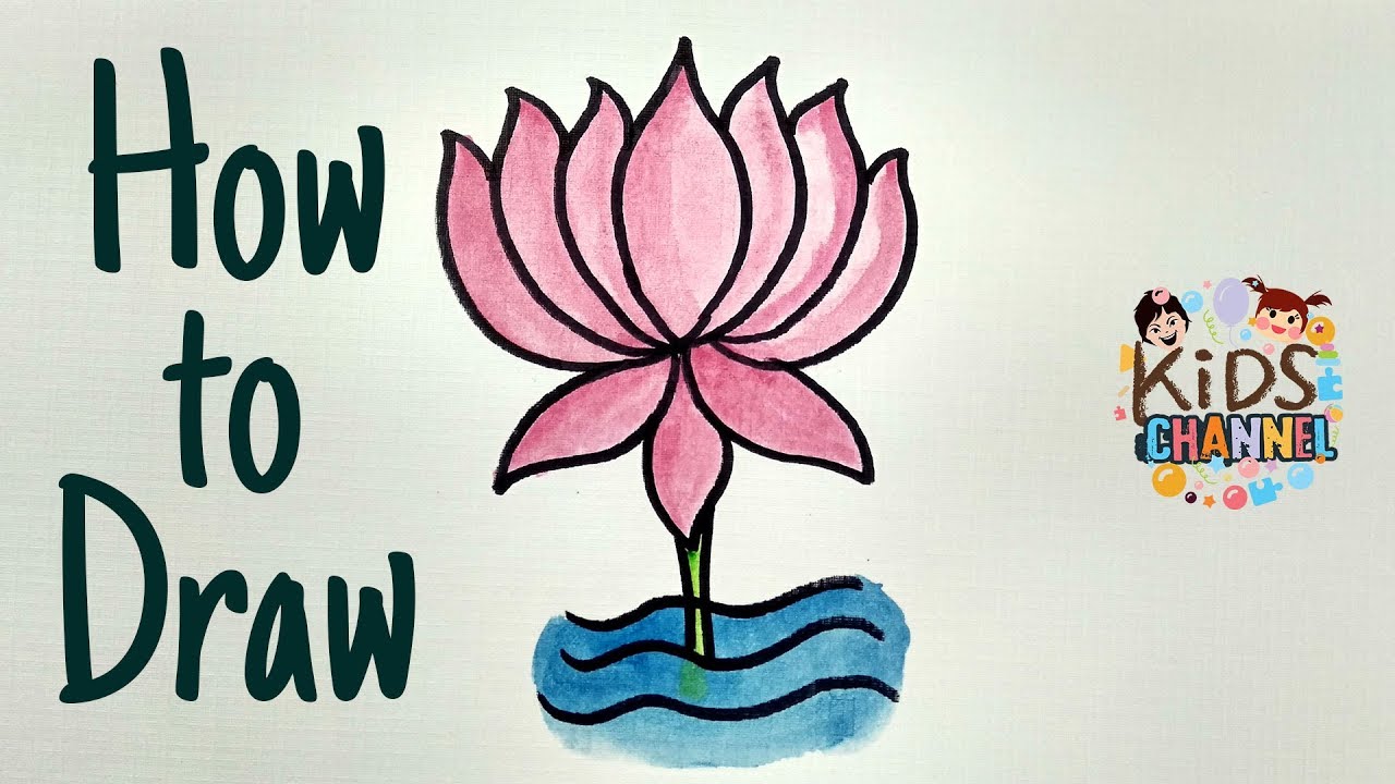 1280x720 lotus drawing simple how to draw a lotus flower lotus coloring - Lotus Drawing Simple