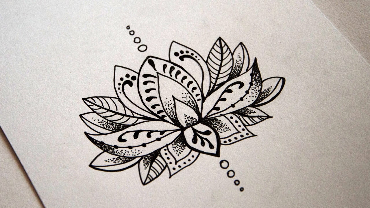 1280x720 Simple Lotus Mandala - Lotus Drawing Simple