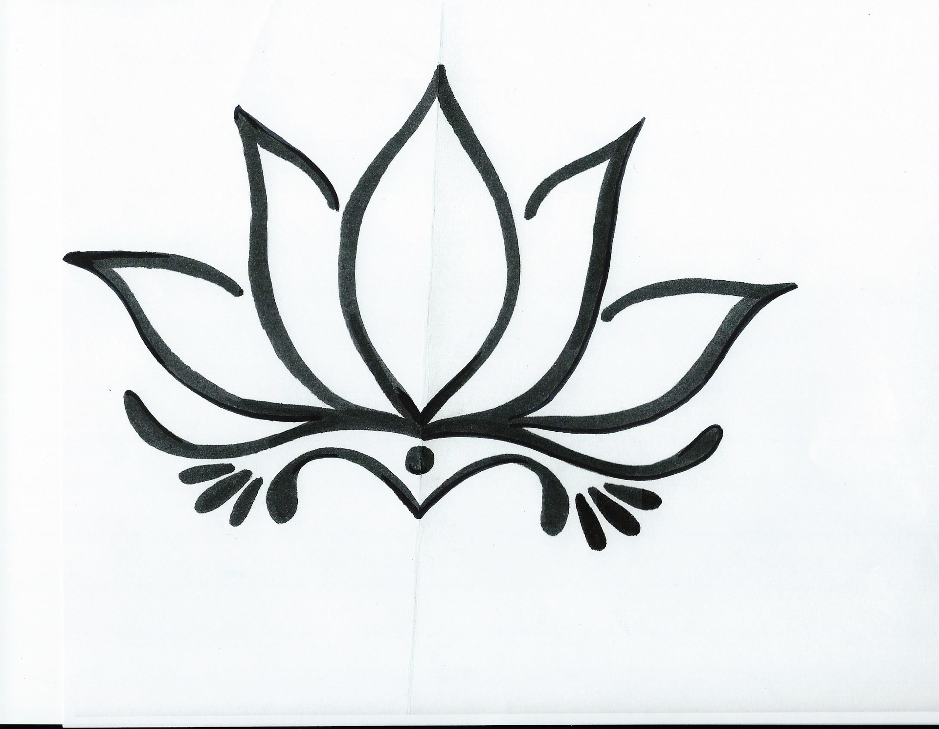 1920x1491 Lotus Flower Drawing Step - Lotus Drawing Step By Step