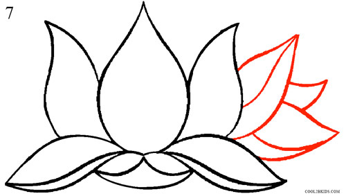 500x283 Lotus Flower Easy To Draw Drawing - Lotus Drawing Step By Step