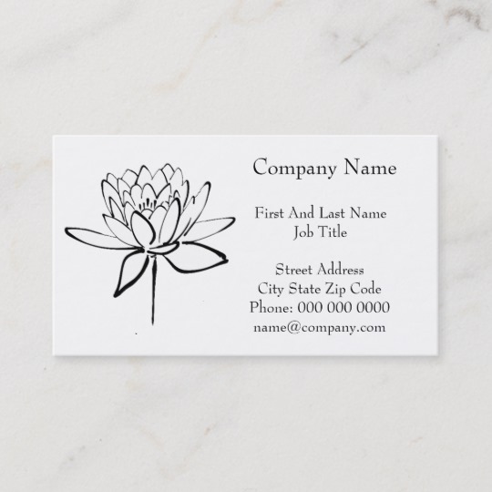 540x540 Lotus Flower Black And White Ink Drawing Art Business Card - Lotus Flower Black And White Drawing