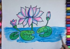 300x210 Lotus Flower Drawing Color Drawing A Simple Lotus Flower How - Lotus Flower Drawing Color