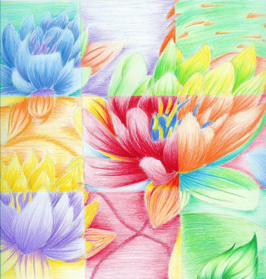 Яркие цветы рисунок для детей на ткани