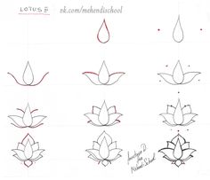 Lotus Flower Drawing Step By Step at PaintingValley.com | Explore ...