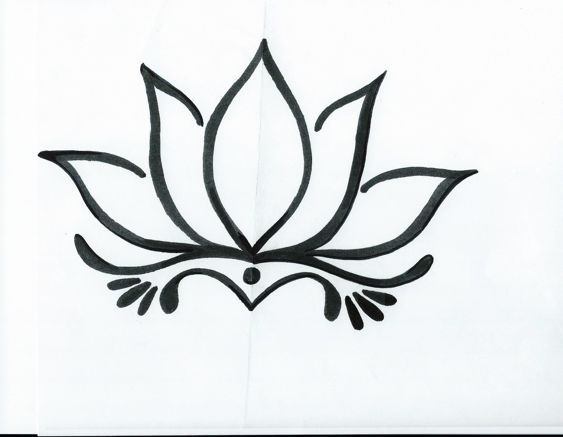 1920x1491 Lotus Flower Drawing Easy Lotus Clipart Easy Draw For Free - Lotus Flower Drawing Step By Step