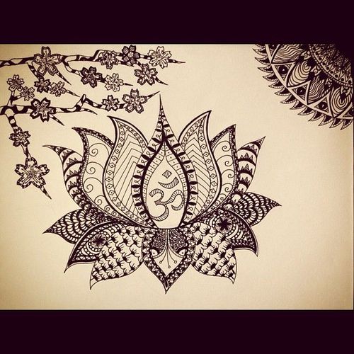 500x500 Imgs For Gt Lotus Flower Drawing Tumblr On We Heart It - Lotus Flower Drawing Tumblr