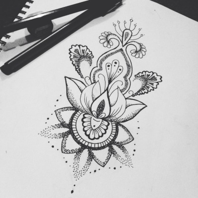 400x400 Lotus Flower Sternum Tattoo Tumblr - Lotus Flower Drawing Tumblr