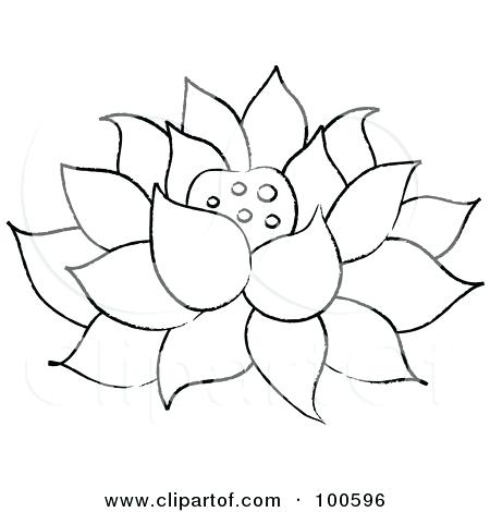450x470 Japanese Flower Drawing Images Of Lotus Flower Outline Coloring - Lotus Flower In Water Drawing