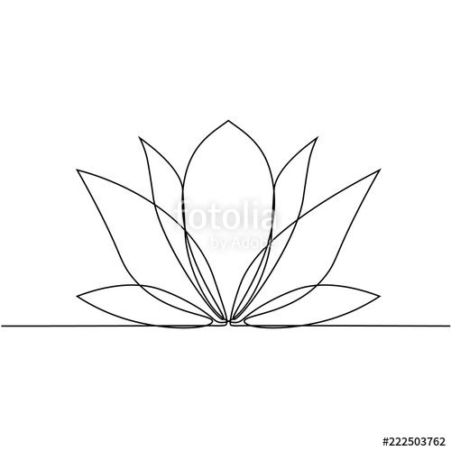 500x500 lotus flower line art minimalist contour drawing one line - Lotus Flower Line Drawing