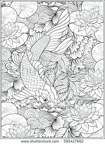 341x470 Flower Outline Coloring - Lotus Flower Outline Drawing