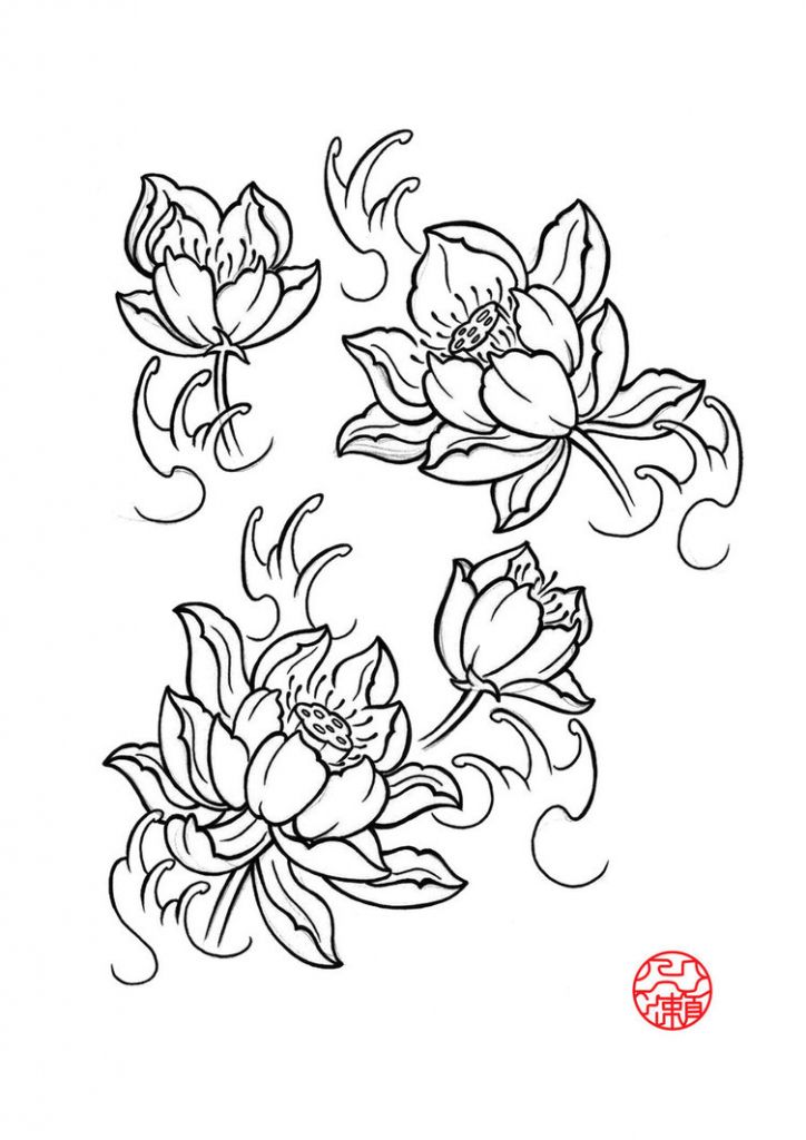 724x1024 Anese Flower Tattoo Designs - Lotus Flower Tattoo Drawing