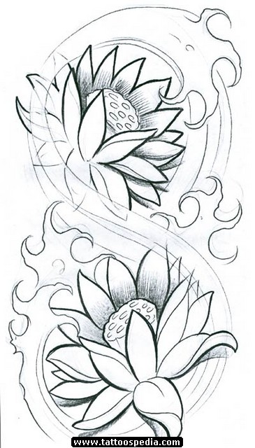 365x640 Lotus Flowers Tattoos Designs - Lotus Flower Tattoo Drawing