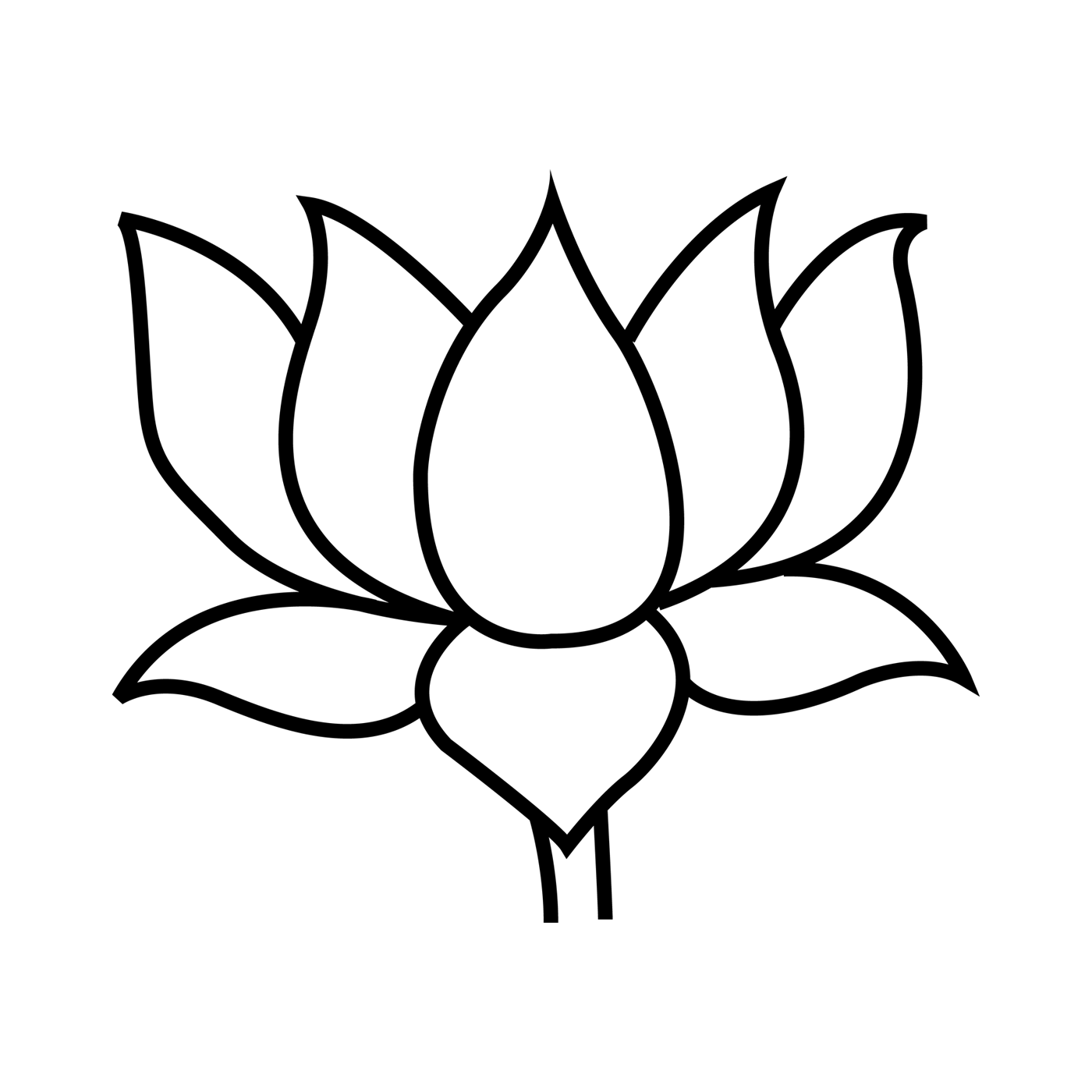 Lotus Line Drawing at PaintingValley.com | Explore collection of Lotus ...