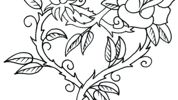 570x320 Outline Drawing Of Flowers Flower Art Free Floral Silhou - Lotus Outline Drawing