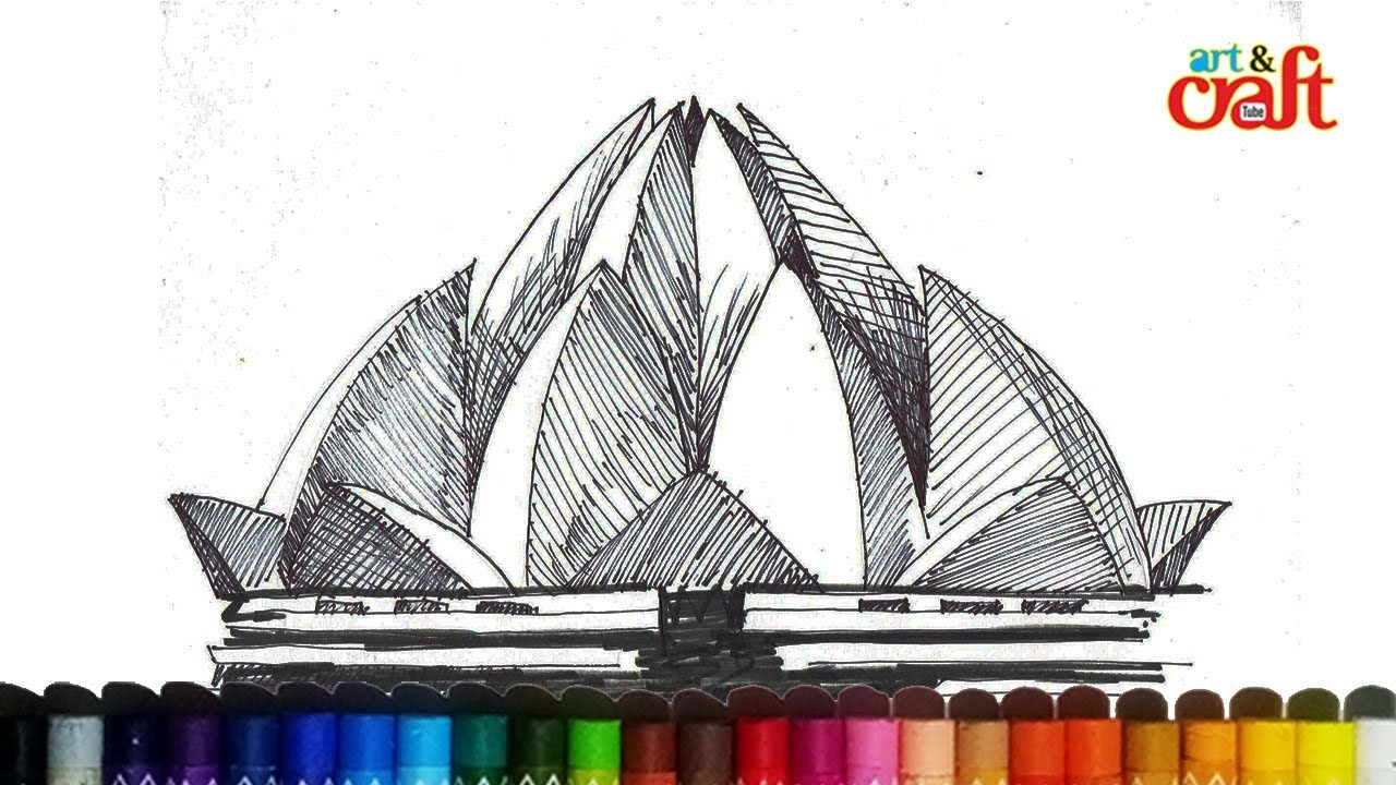 1280x720 Lotus Temple, New Delhi - Lotus Temple Drawing