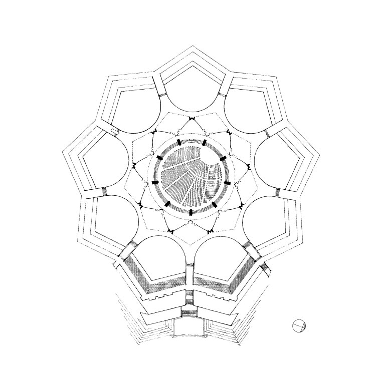758x755 lotus temple house of worship - Lotus Temple Drawing