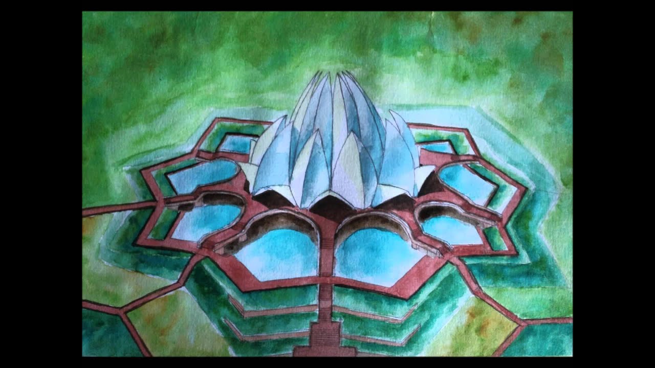 1280x720 Drawing Lotus Temple - Lotus Temple Drawing