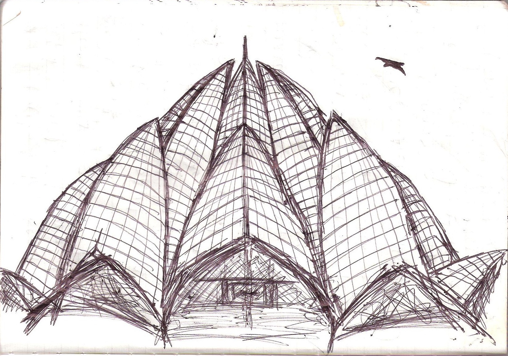 1649x1157 Lotus Temple Jonnygetslost - Lotus Temple Drawing