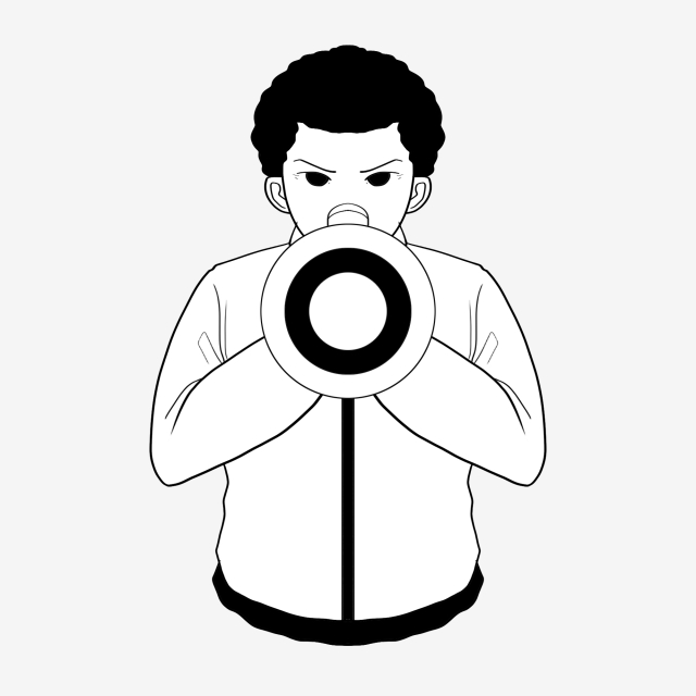 640x640 hands with a horn boy speech high pitched speaker, loudspeaker - Loudspeaker Drawing