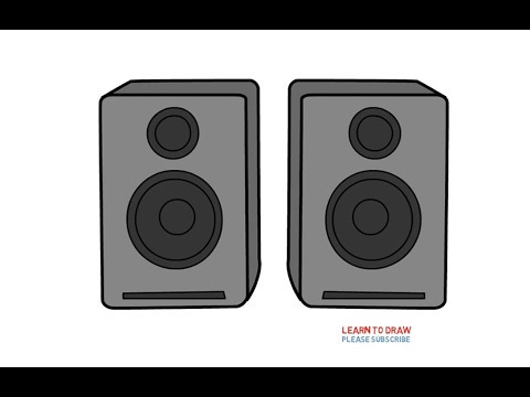 480x360 how to draw a speaker step - Loudspeaker Drawing