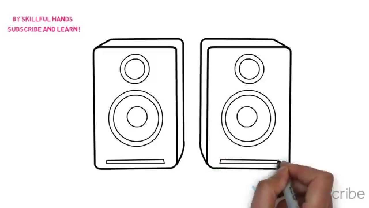 1280x720 how to draw a speakers kak narisovat dinamiki - Loudspeaker Drawing