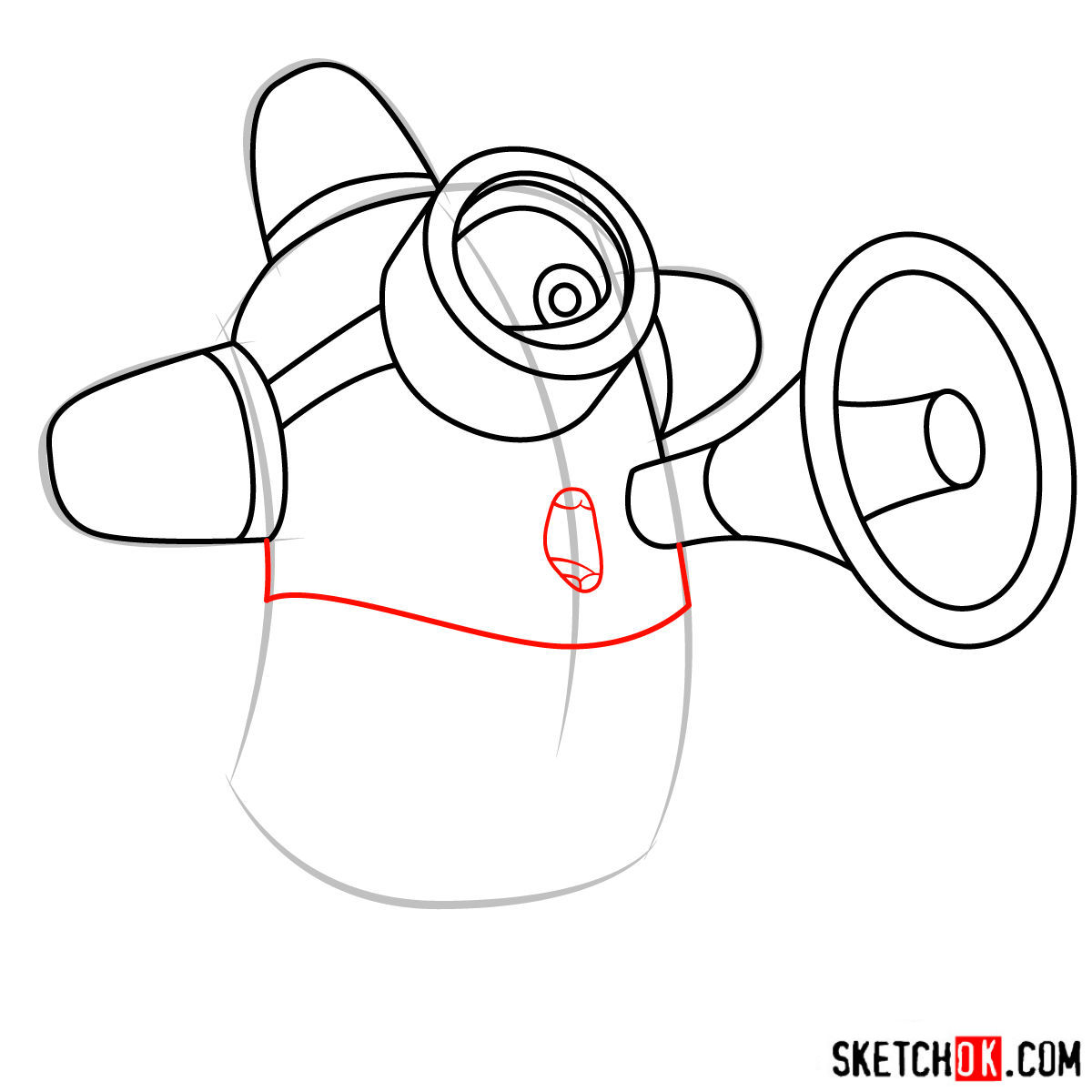 1200x1200 how to draw minion carl with a loudspeaker - Loudspeaker Drawing