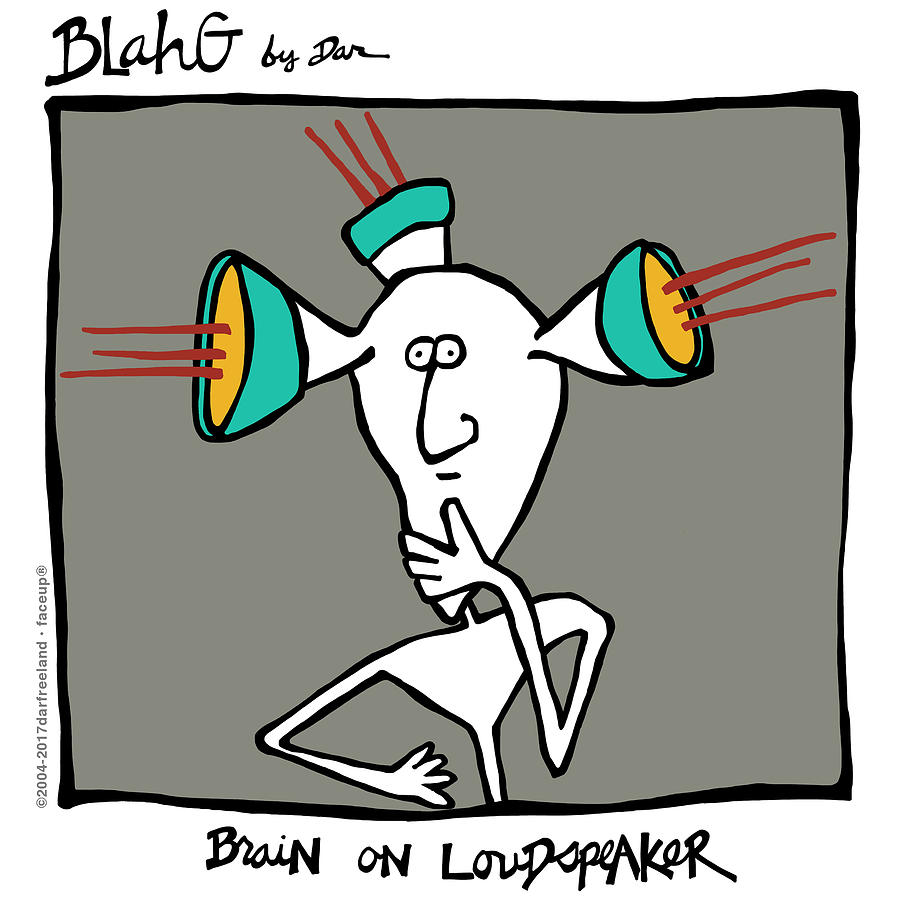 900x900 brain on loudspeaker drawing - Loudspeaker Drawing