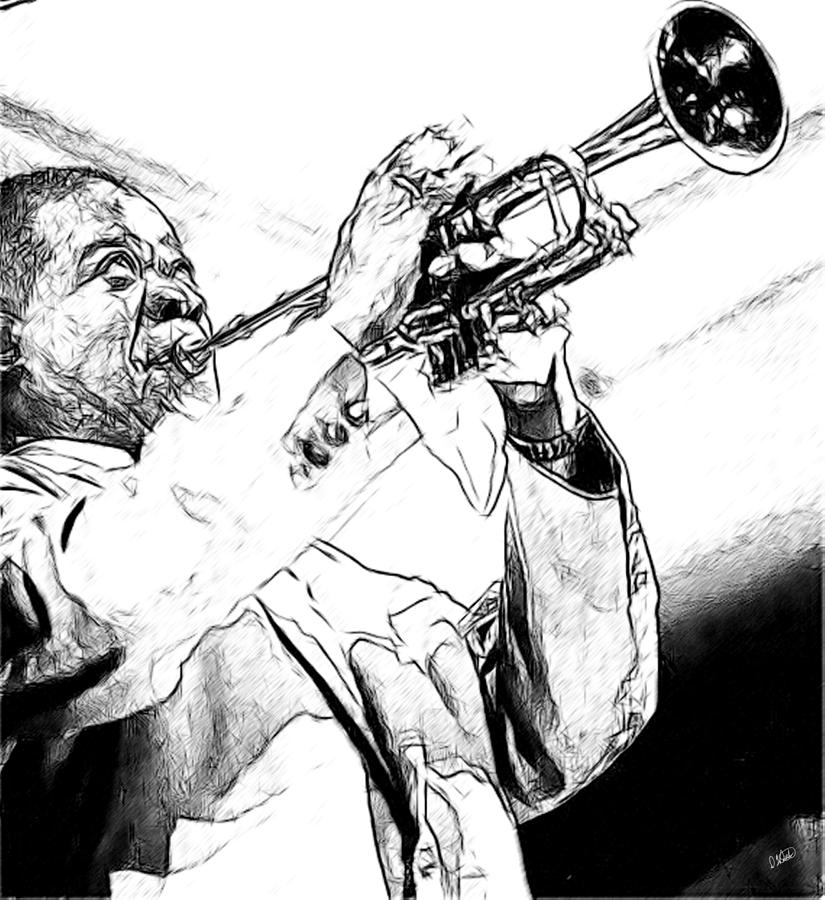 825x900 Louis Armstrong Drawing - Louis Armstrong Drawing