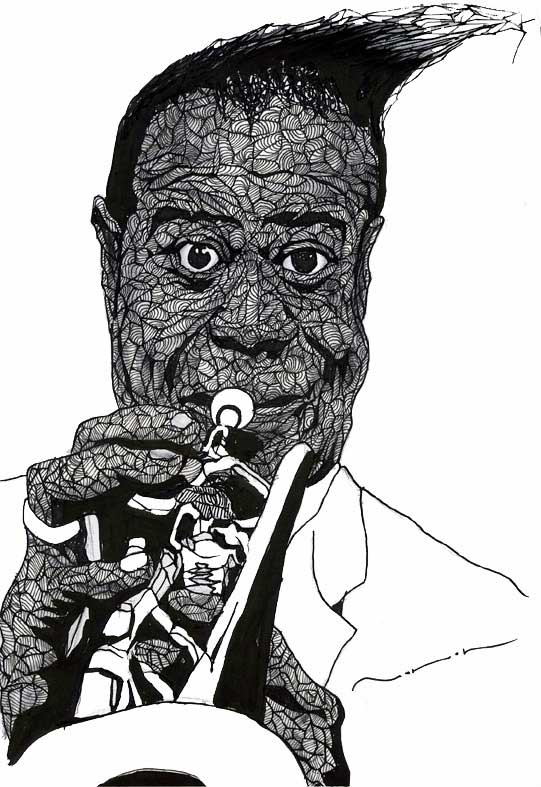 541x787 Louis Armstrong Drawing - Louis Armstrong Drawing