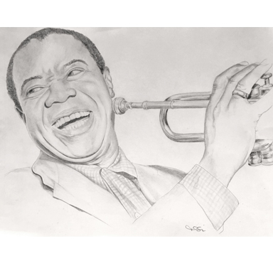 384x384 Louis Armstrong Drawing Pdi Design - Louis Armstrong Drawing