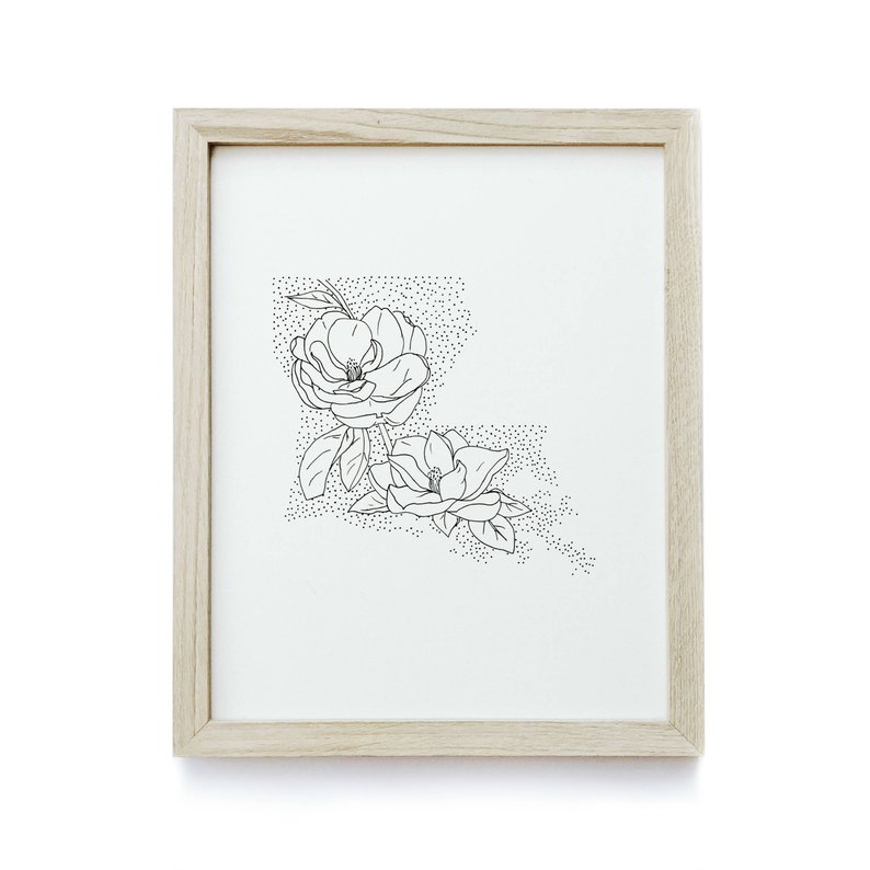 794x794 Louisiana Magnolia State Flower Drawing Giclee Etsy - Louisiana Drawing