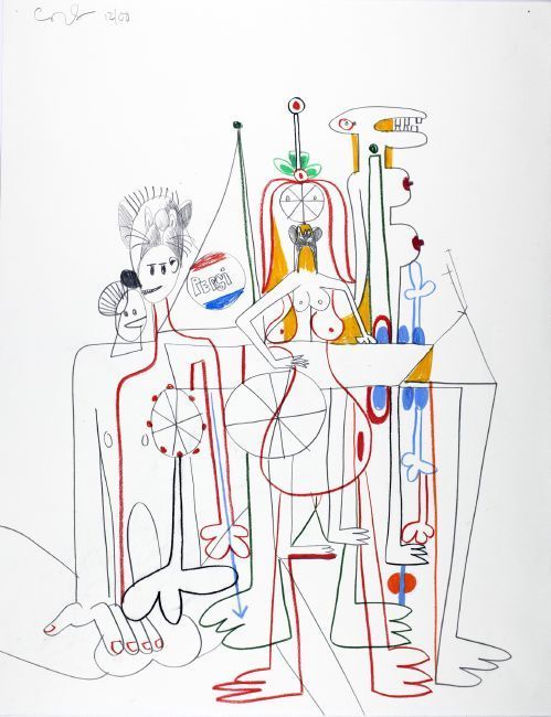 499x650 louisiana on paper george condo the way i think louisiana - Louisiana Drawing