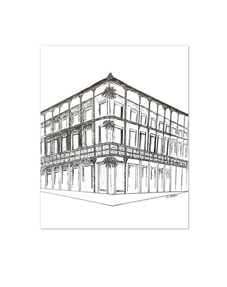 794x1006 Architecture Art Pen And Ink Drawing Of The French Quarter Etsy - Louisiana Drawing