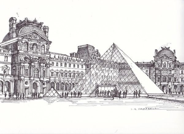 Louvre Drawing at PaintingValley.com | Explore collection of Louvre Drawing