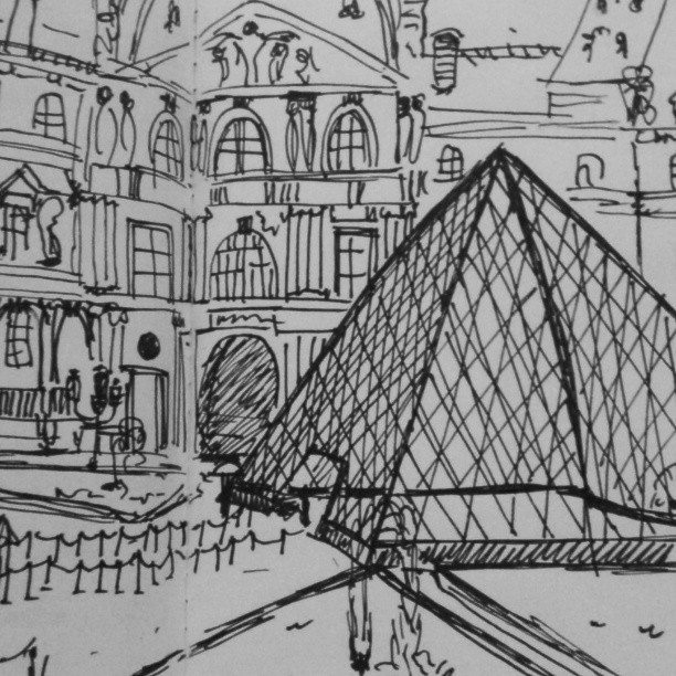 Louvre Drawing At PaintingValley.com | Explore Collection Of Louvre Drawing