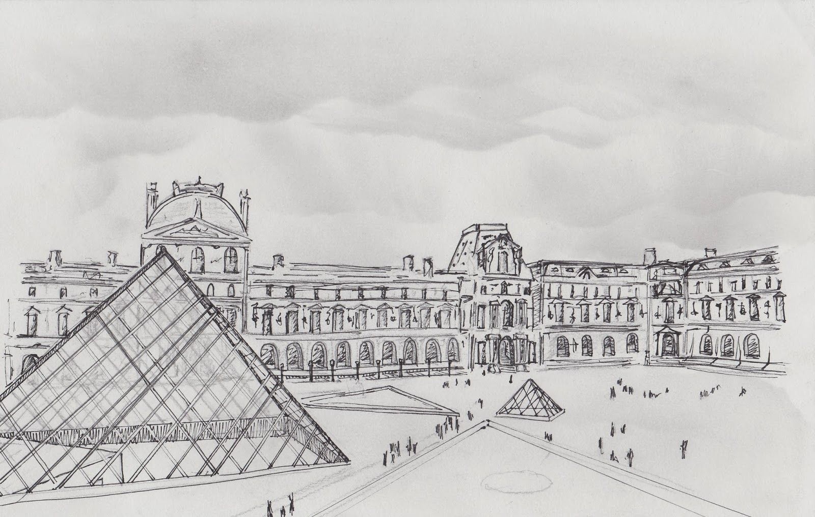 Louvre Drawing At PaintingValley.com | Explore Collection Of Louvre Drawing