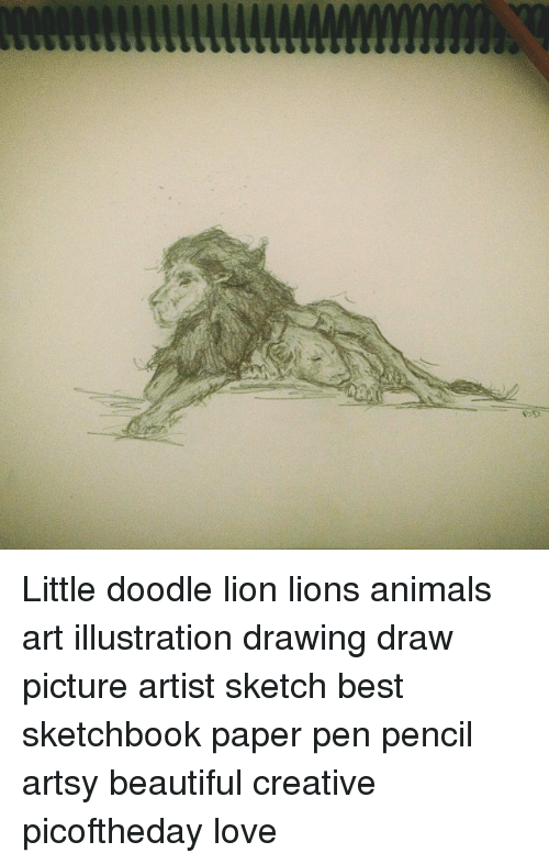 500x786 D Little Doodle Lion Lions Animals Art Illustration Drawing Draw - Love Animals Drawing