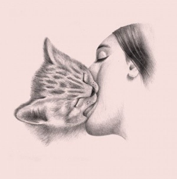 600x605 Great Love Animal With Human - Love Animals Drawing