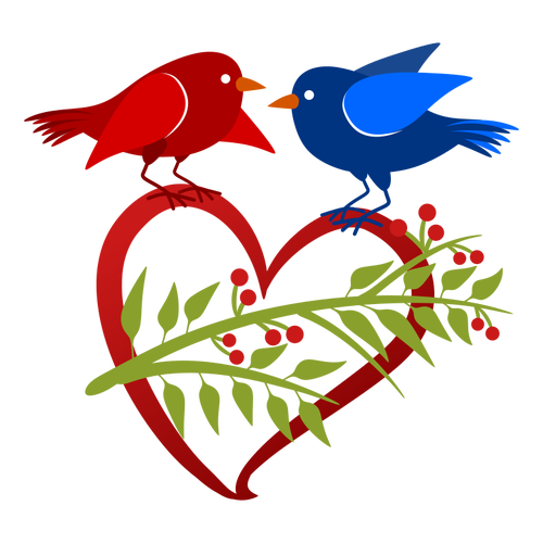 500x500 love birds drawing - Love Birds Drawing Images
