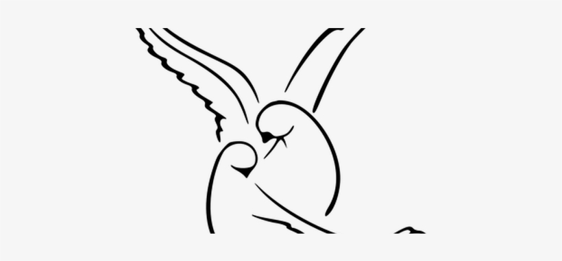 820x381 Lovebirds Drawing Couple - Love Birds Drawing Images