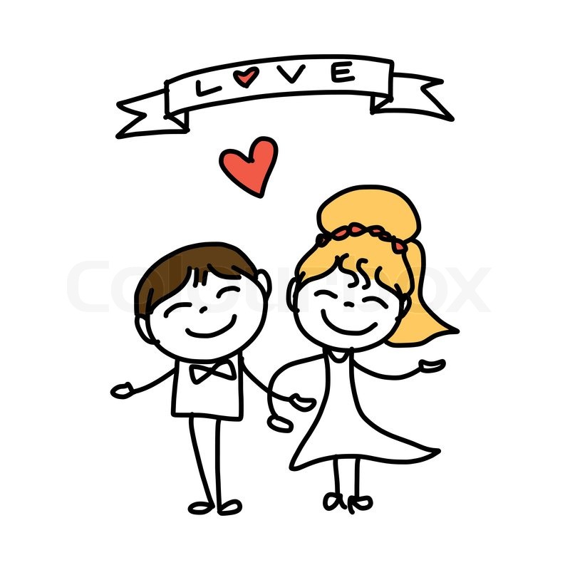 800x800 Hand Drawing Cartoon Abstract Love And Stock Vector Colourbox - Love Cartoon Drawing