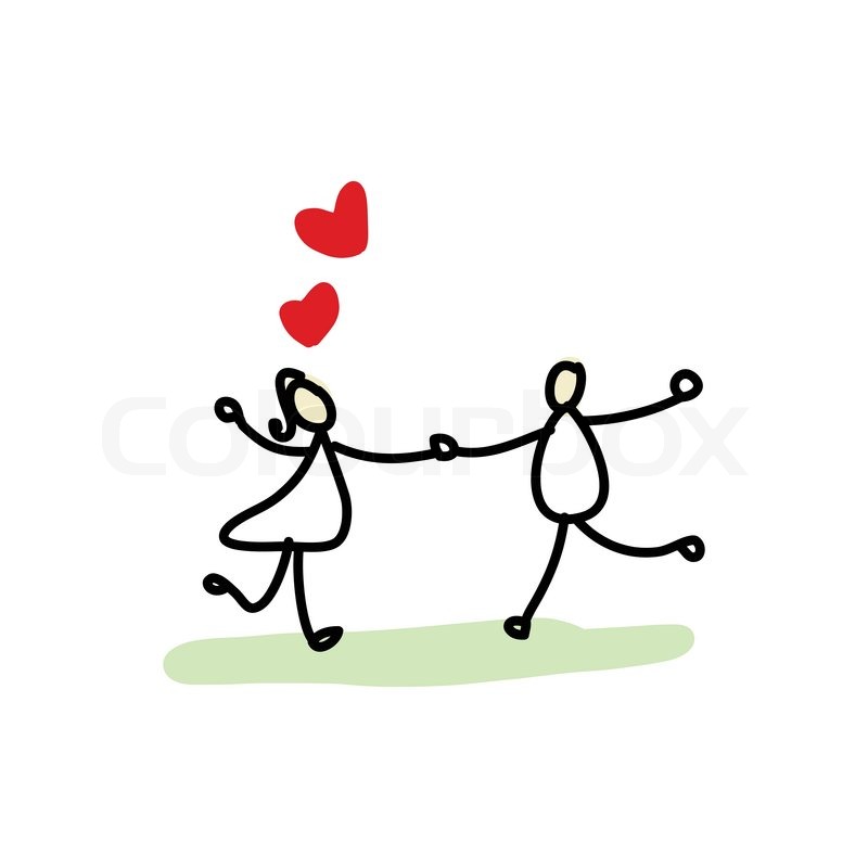 800x800 Hand Drawing Cartoon Love Character Stock Vector Colourbox - Love Cartoon Drawing