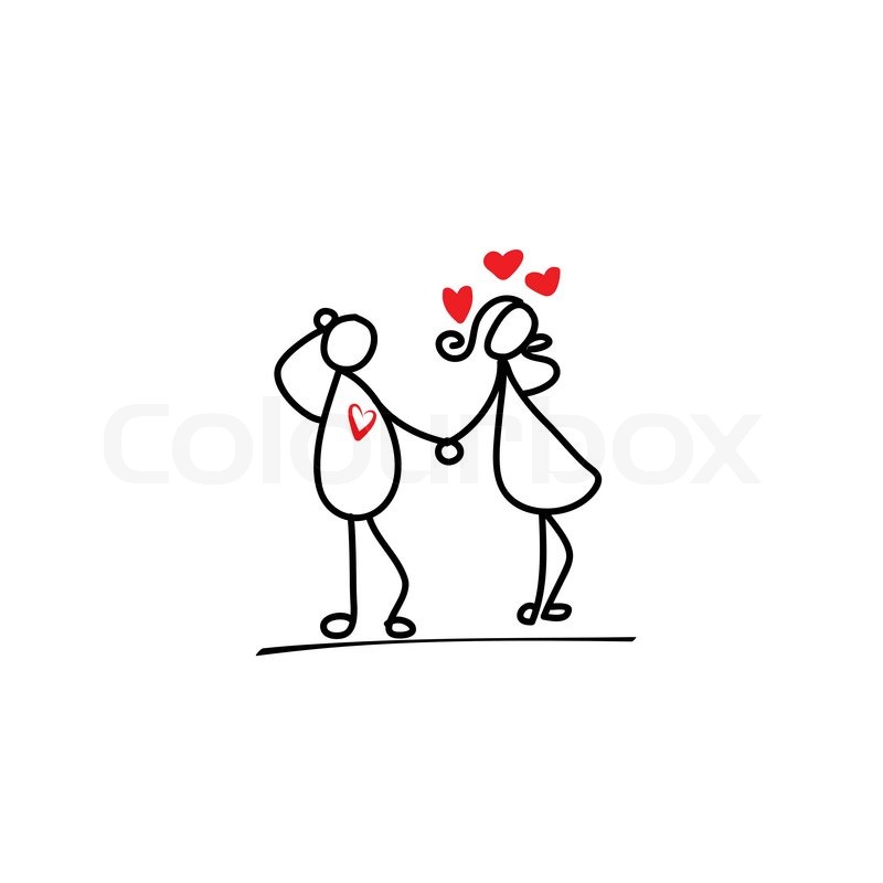 800x800 Cartoon Hand Drawn Love Stock Vector Colourbox - Love Cartoon Drawing