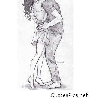 300x330 Pictures Sketches Of Couples In Love - Love Couple Drawing