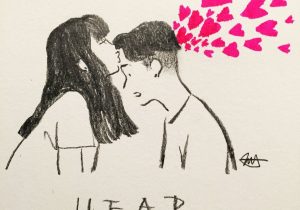300x210 Sketching Couple Colorfully Loving Images New Love Couple Drawings - Love Couple Drawing