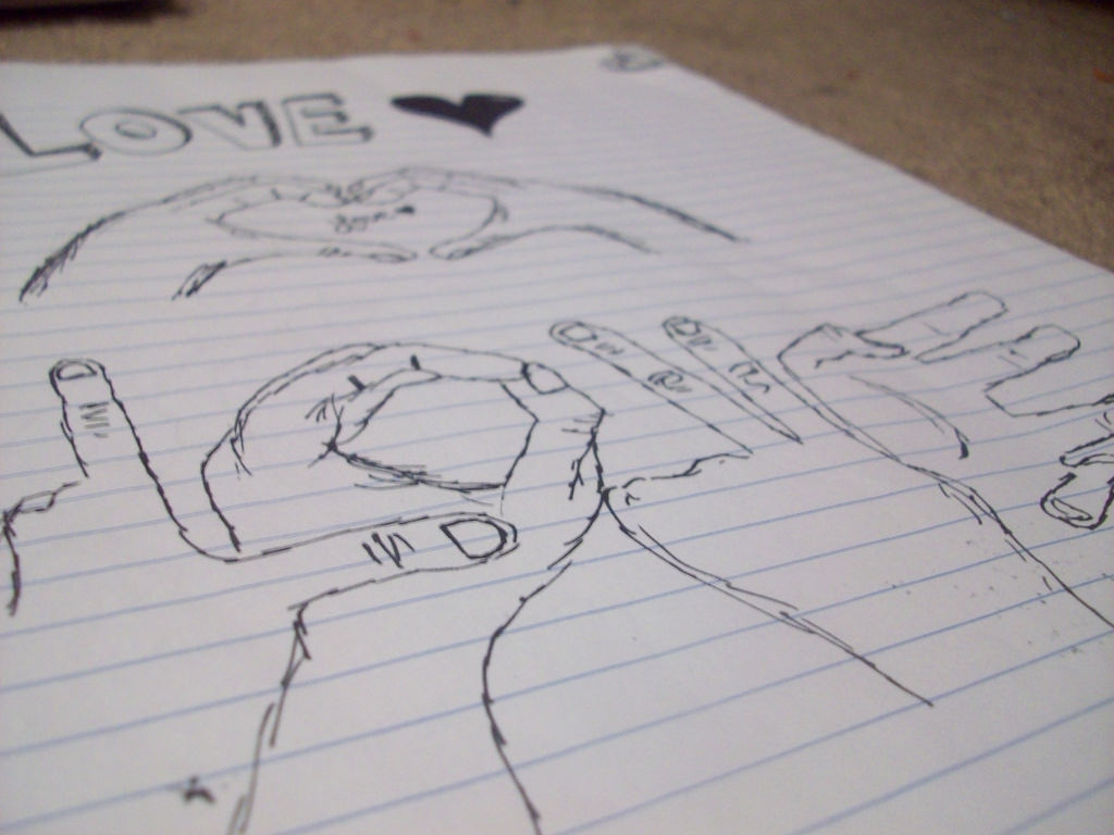 1024x768 Love Sketches - Love Drawing Images