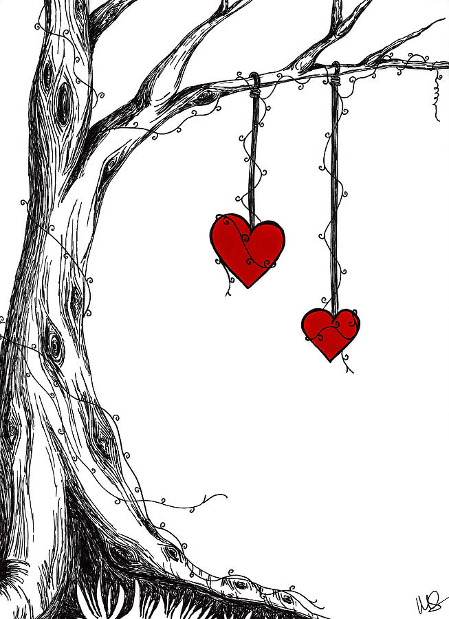 653x900 Two Hearts But One Love Drawing - Love Drawing Images