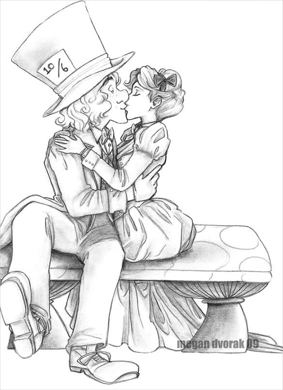 585x805 Love Drawings Template Designs Art Ideas Free Premium - Love Drawing Pic