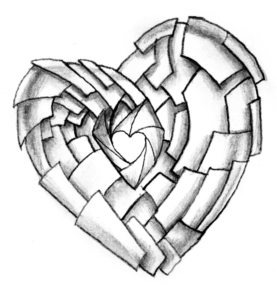 969x1024 Heart Drawing Love For Free Download - Love Heart Drawing