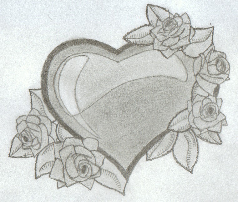 Trends For Love Drawings Of Hearts And Roses.